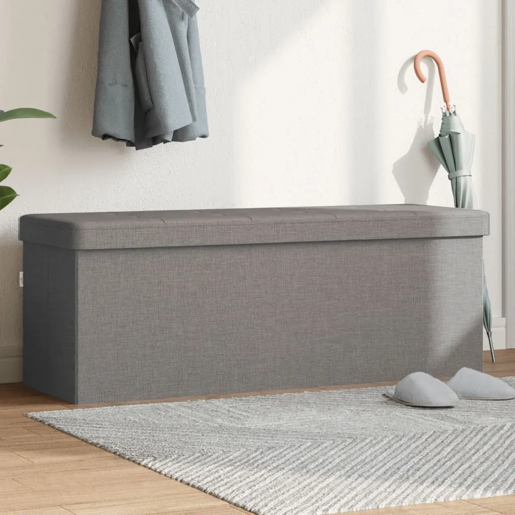 vidaXL Banc de rangement pliable gris clair faux lin 
