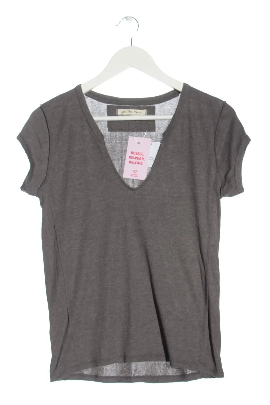 We the free T-shirt col en V gris clair moucheté style décontracté