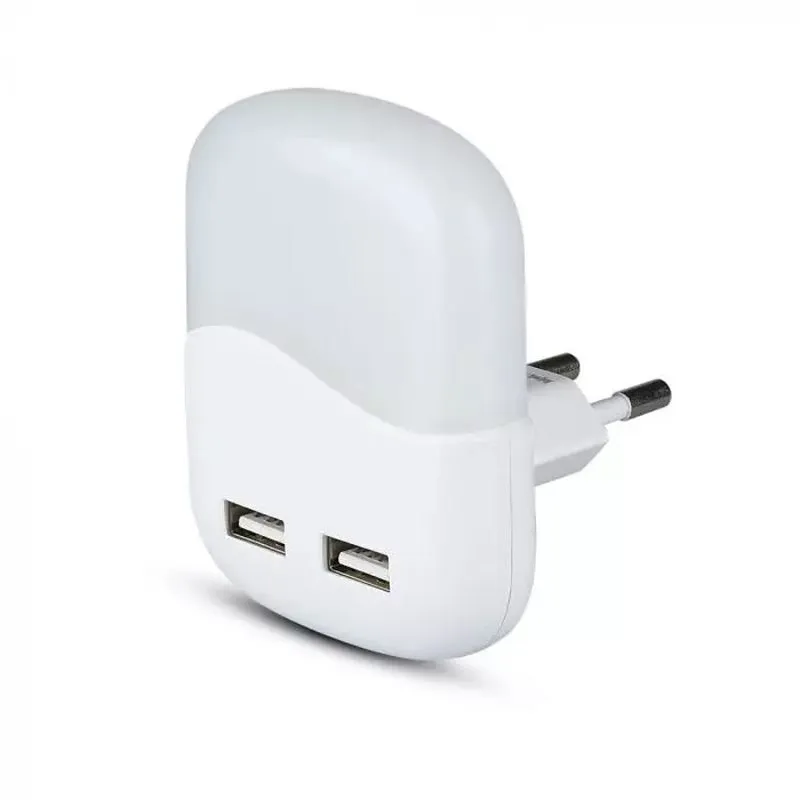 Witte nachtlamp Kyrill, kunststof, 3000K (warm wit) LED