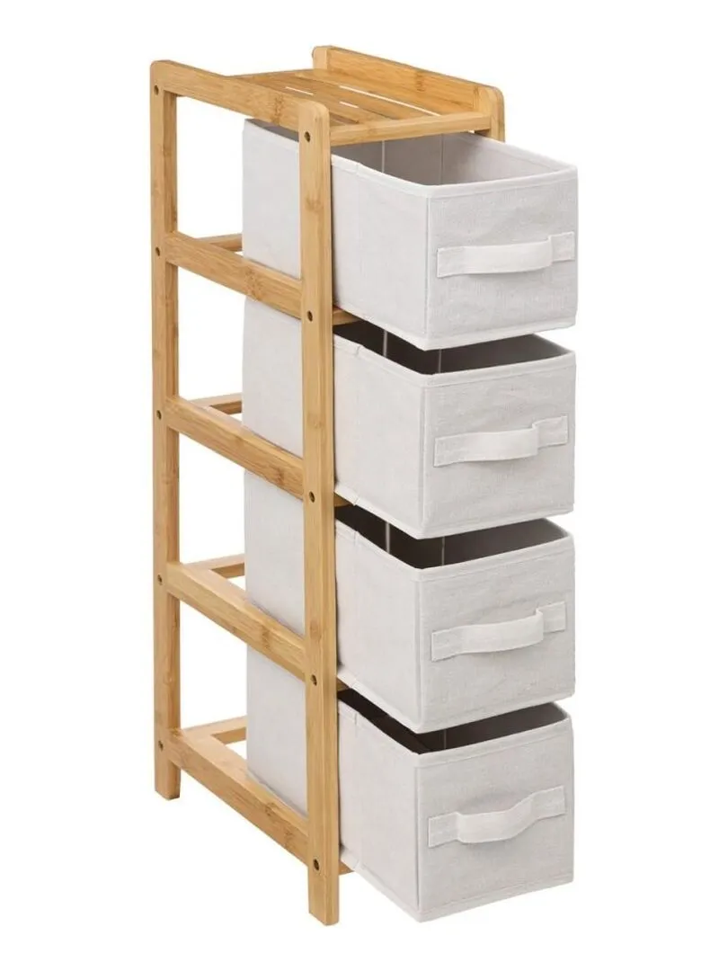 Étagère fine 4 rangements Tidy Box - Beige